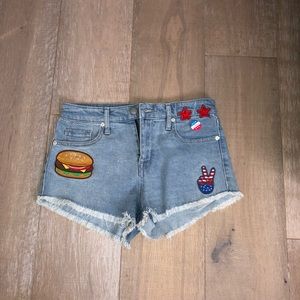 Light wash jean shorts